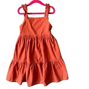 Sigrid Olsen Kids Dress Size 6 Swiss Dots Lined Smocked Ruffle Sleeves Sienna